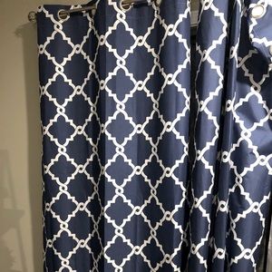 Navy & White 42”x84” Curtains